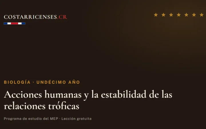 Acciones humanas y la estabilidad de las relaciones tróficas — Biología, Undécimo año