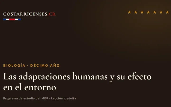 Las adaptaciones humanas y su efecto en el entorno — Biología, Décimo año