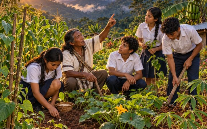 Ilustración: Agricultura tradicional cabécar: cultivo, luna y huerta