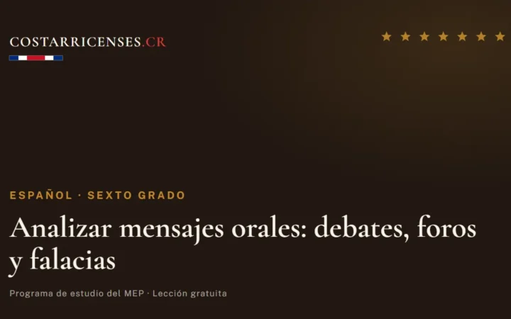 Analizar mensajes orales: debates, foros y falacias — Español, Sexto grado