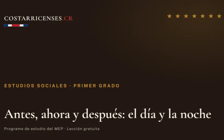 Antes, ahora y después: el día y la noche — Estudios Sociales, Primer grado