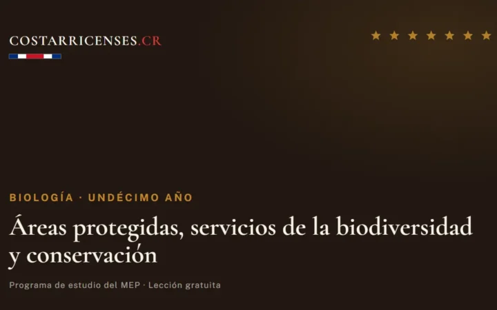 Áreas protegidas, servicios de la biodiversidad y conservación — Biología, Undécimo año