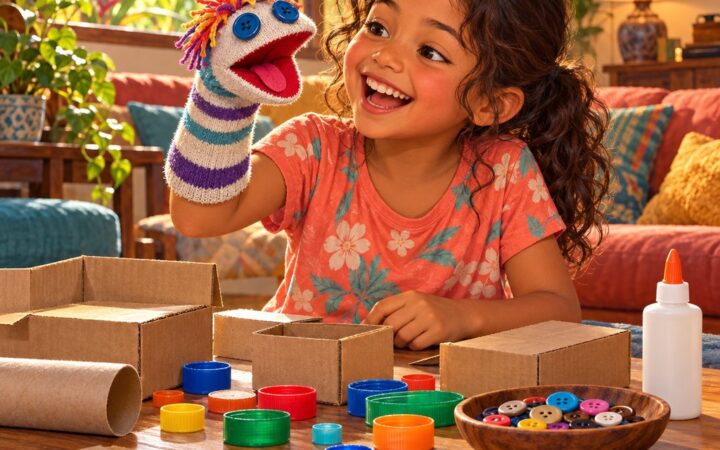 Ilustración: Bodoques y títeres con materiales reciclables