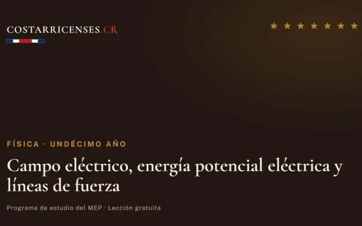Campo eléctrico, energía potencial eléctrica y líneas de fuerza — Física, Undécimo año