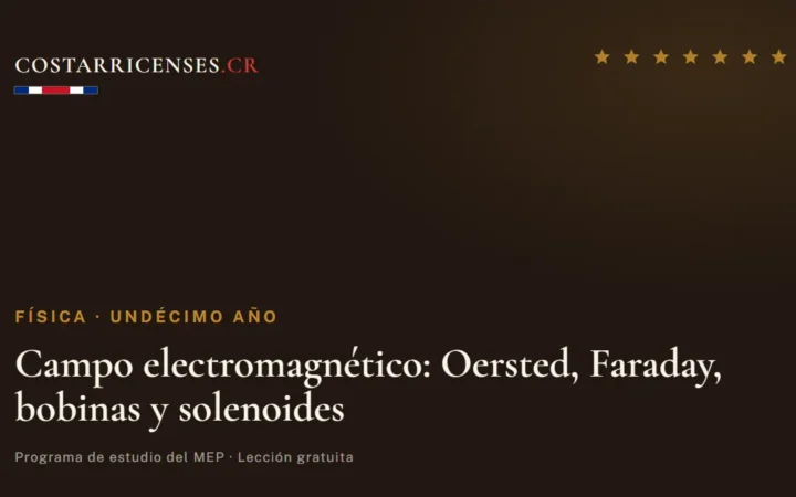 Campo electromagnético: Oersted, Faraday, bobinas y solenoides — Física, Undécimo año