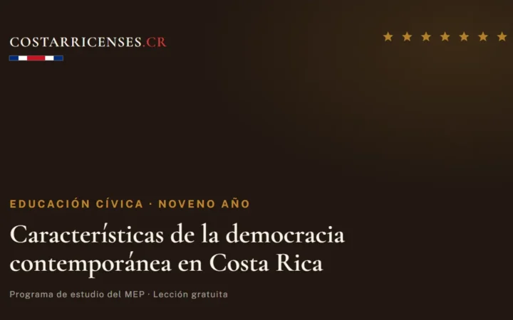 Características de la democracia contemporánea en Costa Rica — Educación Cívica, Zapandí (Noveno año)