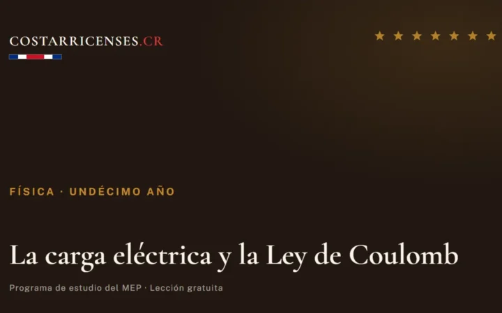 La carga eléctrica y la Ley de Coulomb — Física, Undécimo año