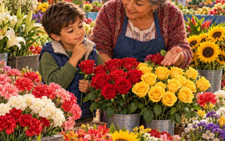Ilustración: Categorías y subcategorías en preescolar: flores y rosas