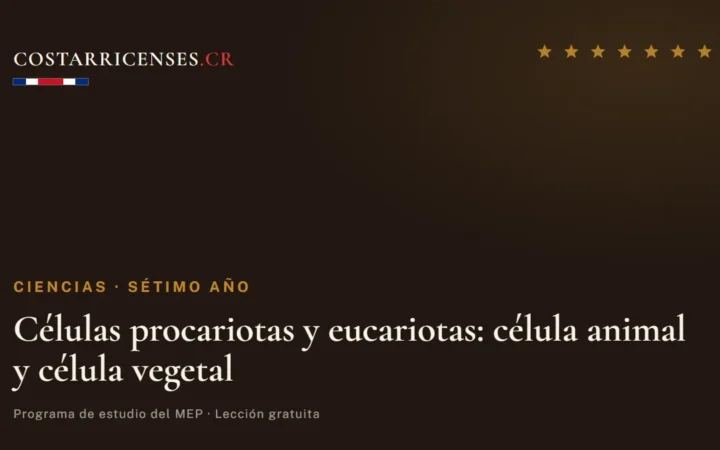 Células procariotas y eucariotas: célula animal y célula vegetal — Ciencias, Térraba (Sétimo año)