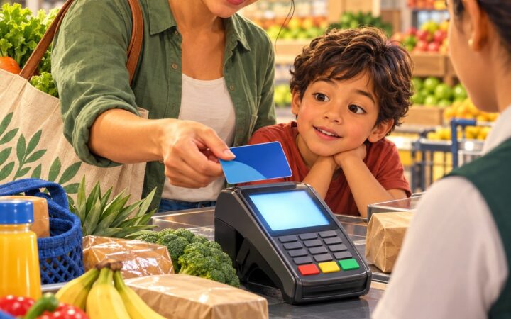 Ilustración: Cheques y tarjetas de débito y crédito: cómo se usan