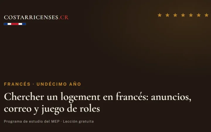 Chercher un logement en francés: anuncios, correo y juego de roles — Francés, Undécimo año