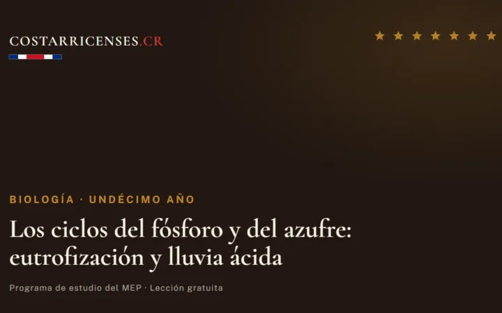 Los ciclos del fósforo y del azufre: eutrofización y lluvia ácida — Biología, Undécimo año
