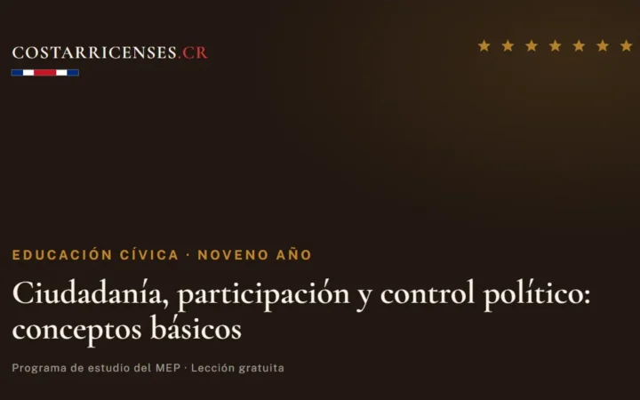 Ciudadanía, participación y control político: conceptos básicos — Educación Cívica, Zapandí (Noveno año)