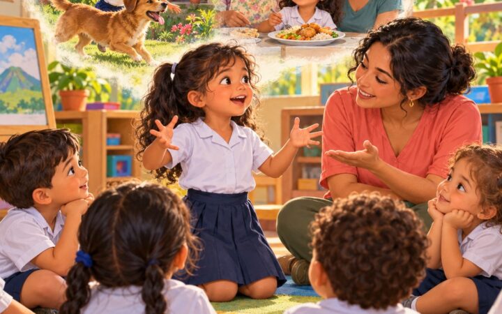 Ilustración: Cómo ayudar a un niño de preescolar a expresar sus ideas