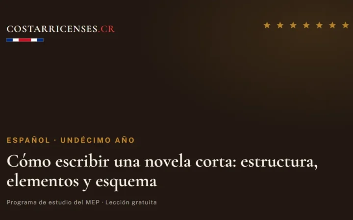 Cómo escribir una novela corta: estructura, elementos y esquema — Español, Undécimo año