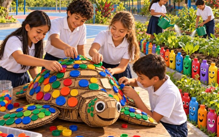 Ilustración: Composición artística y ecología: arte con tema y materiales verdes