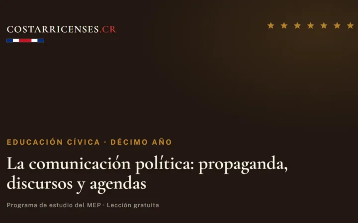 La comunicación política: propaganda, discursos y agendas — Educación Cívica, Décimo año