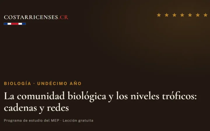 La comunidad biológica y los niveles tróficos: cadenas y redes — Biología, Undécimo año