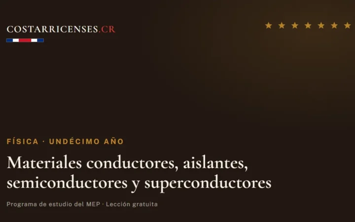 Materiales conductores, aislantes, semiconductores y superconductores — Física, Undécimo año