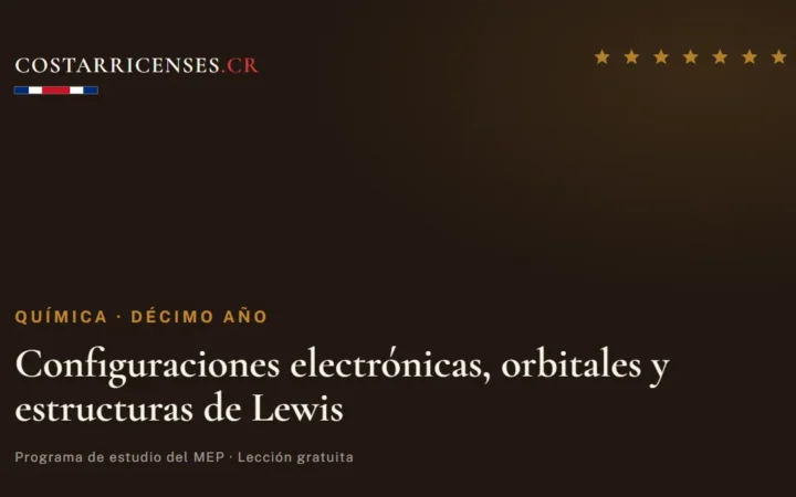 Configuraciones electrónicas, orbitales y estructuras de Lewis — Química, Décimo año