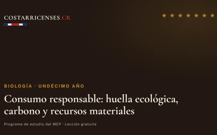 Consumo responsable: huella ecológica, carbono y recursos materiales — Biología, Undécimo año