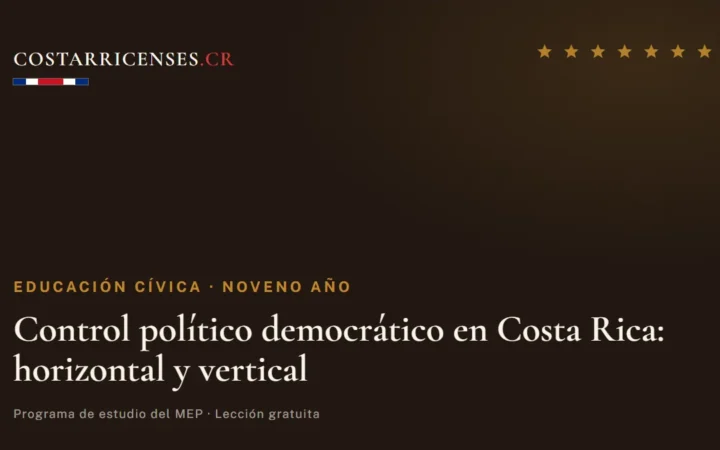 Control político democrático en Costa Rica: horizontal y vertical — Educación Cívica, Zapandí (Noveno año)