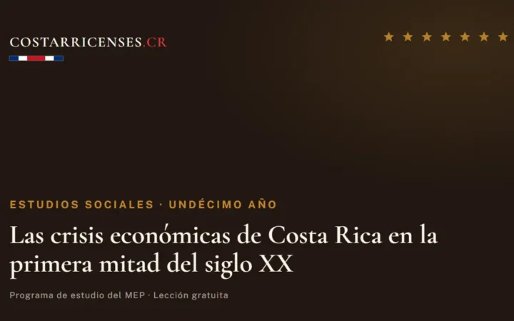 Las crisis económicas de Costa Rica en la primera mitad del siglo XX — Estudios Sociales, Undécimo año