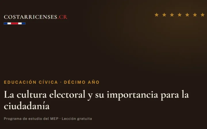 La cultura electoral y su importancia para la ciudadanía — Educación Cívica, Décimo año