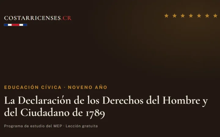 La Declaración de los Derechos del Hombre y del Ciudadano de 1789 — Educación Cívica, Zapandí (Noveno año)
