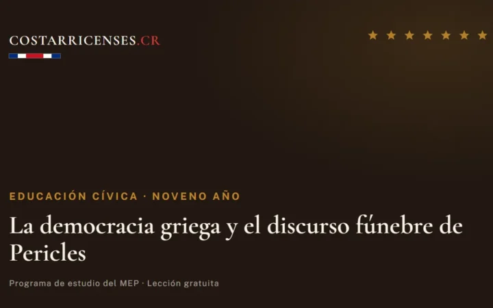 La democracia griega y el discurso fúnebre de Pericles — Educación Cívica, Zapandí (Noveno año)