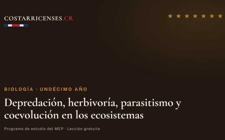 Depredación, herbivoría, parasitismo y coevolución en los ecosistemas — Biología, Undécimo año