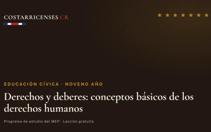 Derechos y deberes: conceptos básicos de los derechos humanos — Educación Cívica, Zapandí (Noveno año)