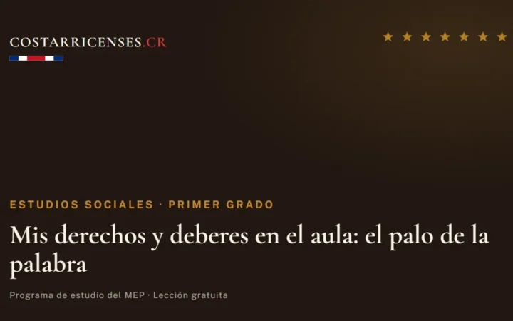 Mis derechos y deberes en el aula: el palo de la palabra — Estudios Sociales, Primer grado