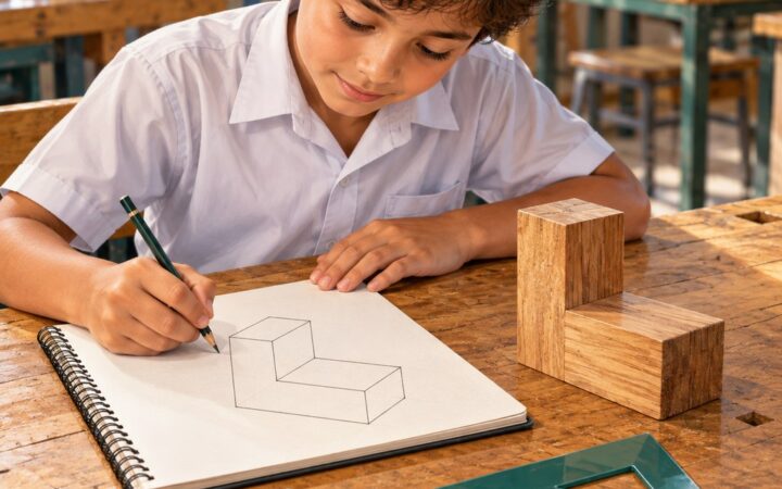 Ilustración: Dibujo isométrico y sus vistas: cómo leerlo y construirlo