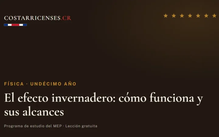 El efecto invernadero: cómo funciona y sus alcances — Física, Undécimo año