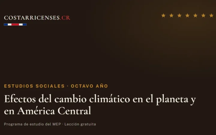 Efectos del cambio climático en el planeta y en América Central — Estudios Sociales, Ujarrás (Octavo año)