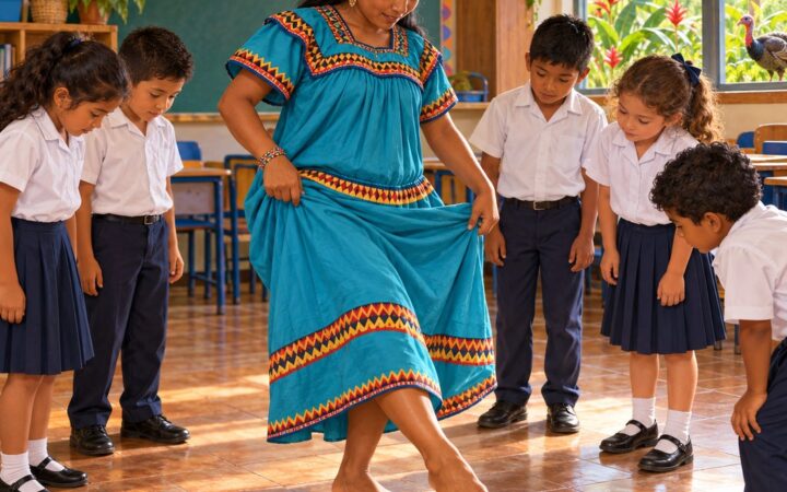 Ilustración: El baile jegui: los cuatro pasos y el canto del pavo