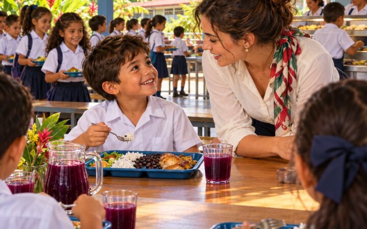 Ilustración: En el comedor en italiano: che cosa mangi y qué hay en el plato
