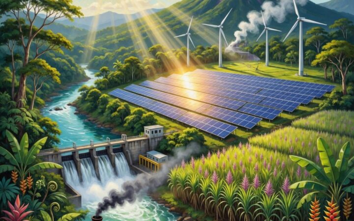 Ilustración: Energías limpias en Costa Rica, radiación solar y huella de carbono