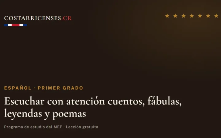 Escuchar con atención cuentos, fábulas, leyendas y poemas — Español, Primer grado