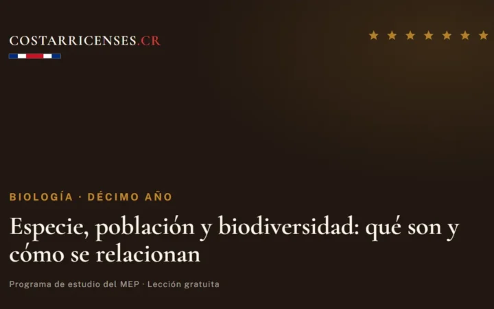 Especie, población y biodiversidad: qué son y cómo se relacionan — Biología, Décimo año