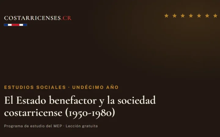 El Estado benefactor y la sociedad costarricense (1950-1980) — Estudios Sociales, Undécimo año