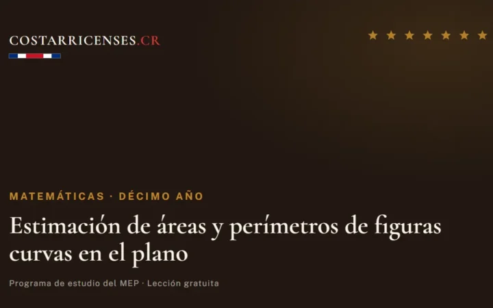 Estimación de áreas y perímetros de figuras curvas en el plano — Matemáticas, Décimo año
