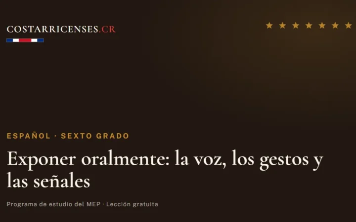 Exponer oralmente: la voz, los gestos y las señales — Español, Sexto grado