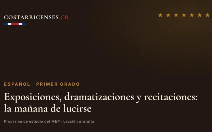 Exposiciones, dramatizaciones y recitaciones: la mañana de lucirse — Español, Primer grado