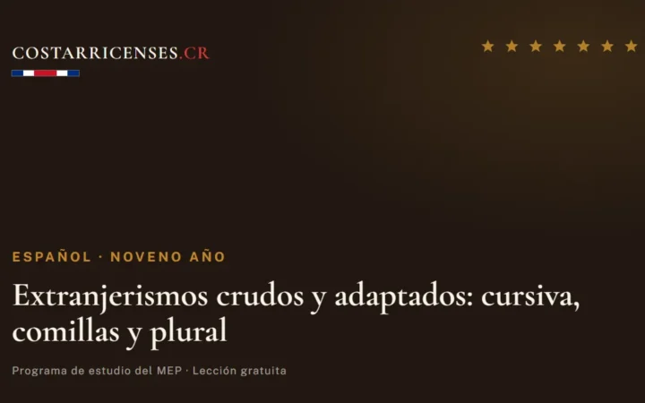 Extranjerismos crudos y adaptados: cursiva, comillas y plural — Español, Zapandí (Noveno año)