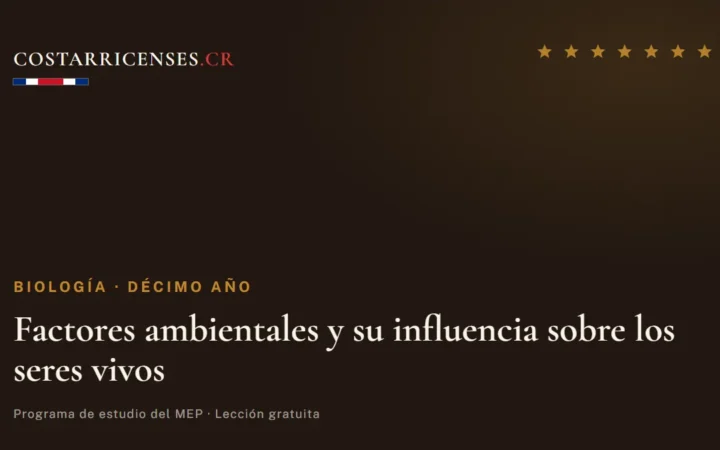 Factores ambientales y su influencia sobre los seres vivos — Biología, Décimo año