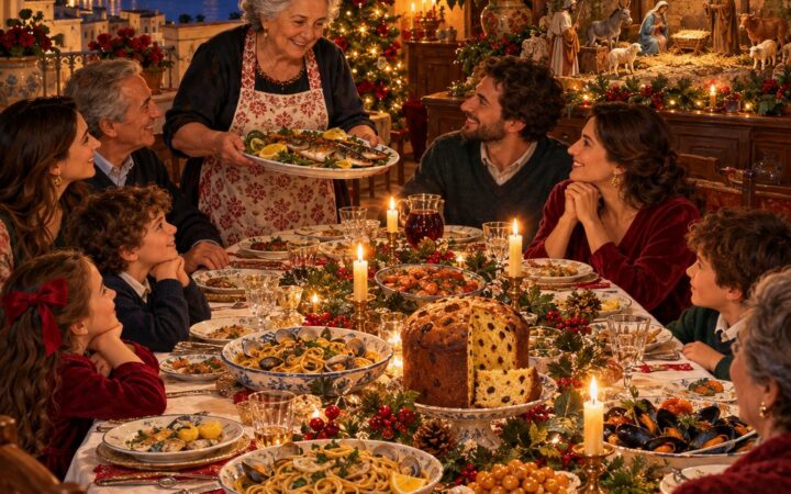 Ilustración: Feste religiose e civili in Italia: Natale, Pasqua e Capodanno