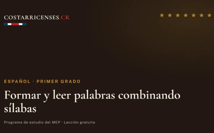 Formar y leer palabras combinando sílabas — Español, Primer grado