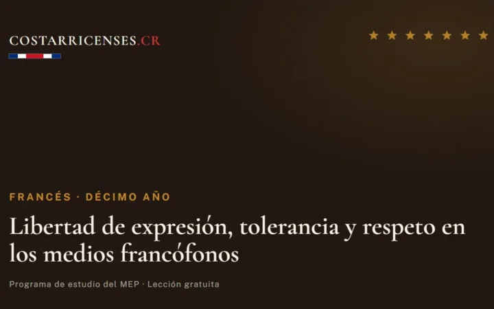 Libertad de expresión, tolerancia y respeto en los medios francófonos — Francés, Décimo año